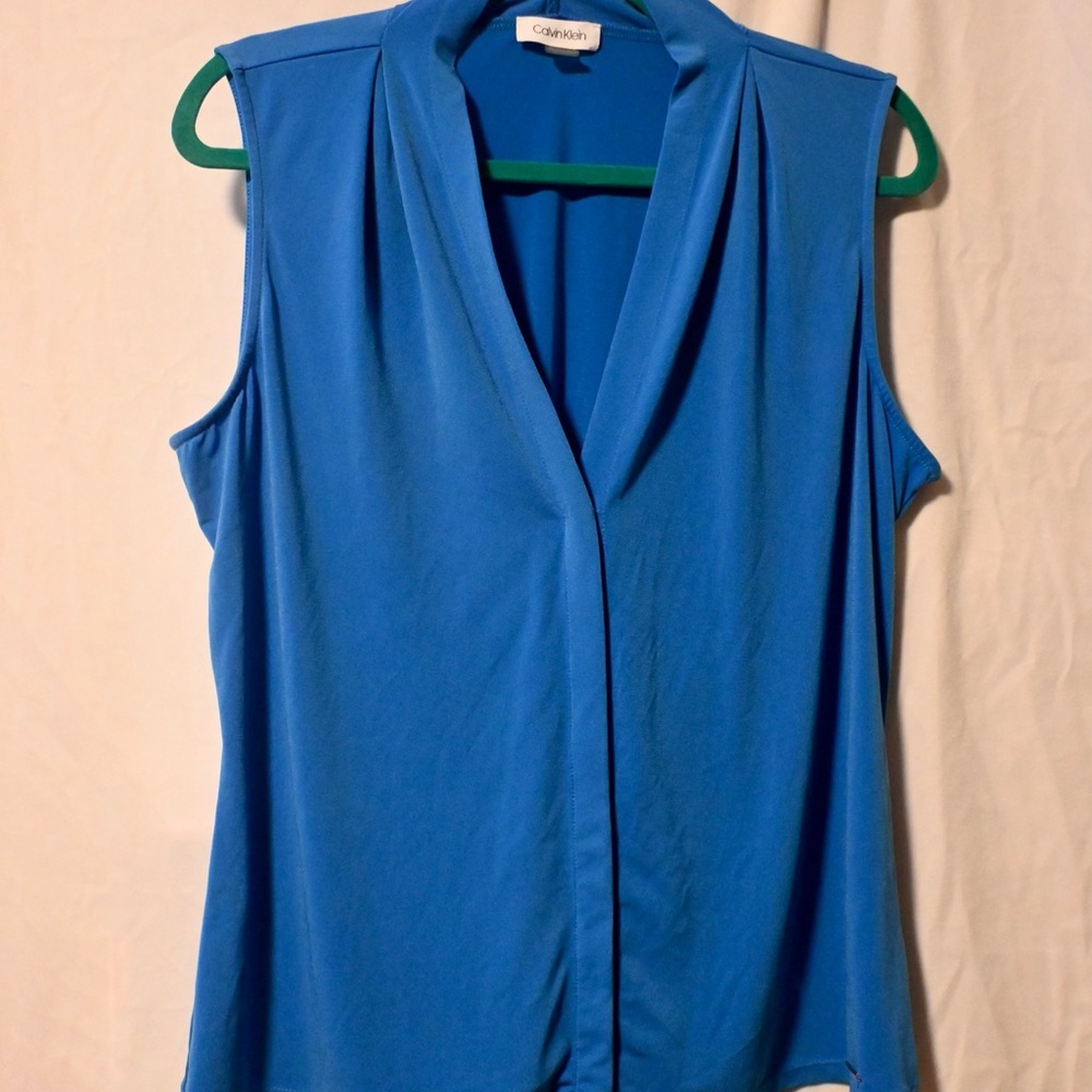Calvin Klein Blue Sleeveless Blouse